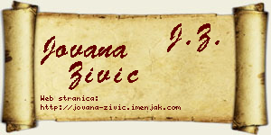 Jovana Živić vizit kartica